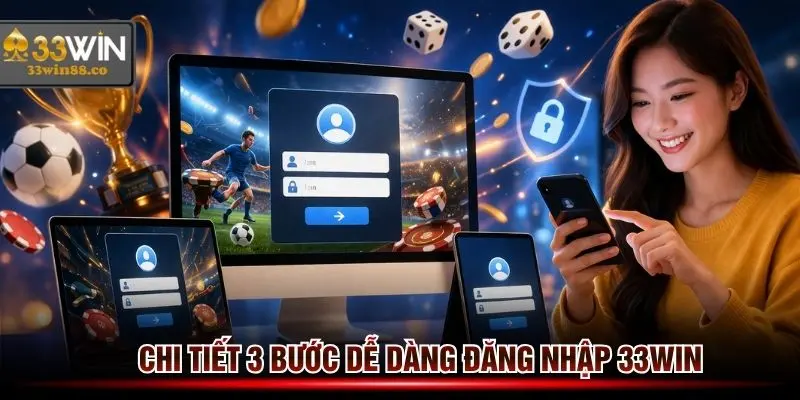 3 bước dễ dàng đăng nhập 33win